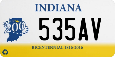 IN license plate 535AV