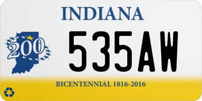 IN license plate 535AW