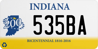 IN license plate 535BA