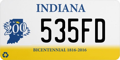 IN license plate 535FD