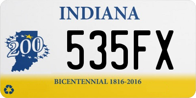 IN license plate 535FX