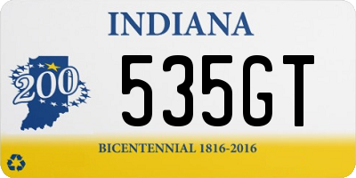 IN license plate 535GT