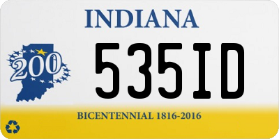 IN license plate 535ID
