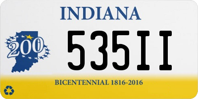 IN license plate 535II