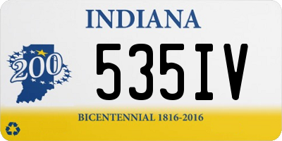 IN license plate 535IV