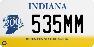 IN license plate 535MM