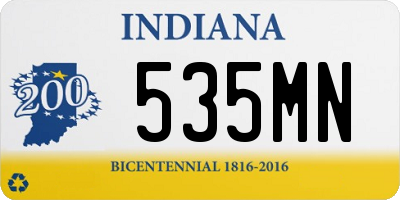 IN license plate 535MN