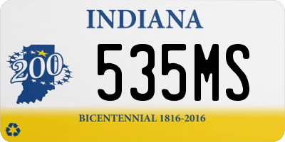 IN license plate 535MS