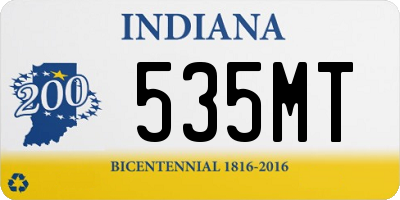 IN license plate 535MT