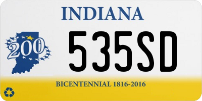 IN license plate 535SD