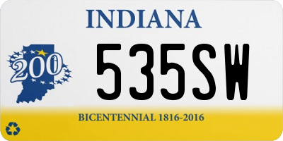 IN license plate 535SW