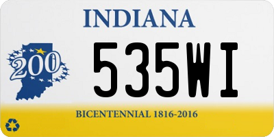 IN license plate 535WI