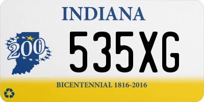 IN license plate 535XG