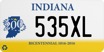 IN license plate 535XL