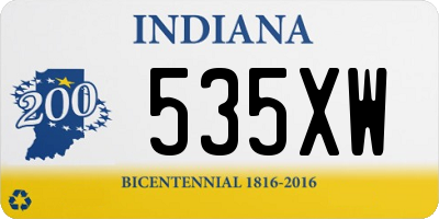 IN license plate 535XW