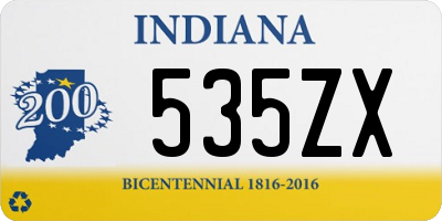 IN license plate 535ZX