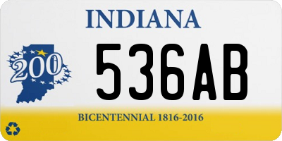 IN license plate 536AB