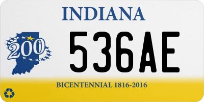 IN license plate 536AE