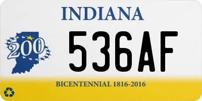 IN license plate 536AF