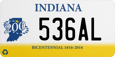 IN license plate 536AL