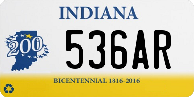 IN license plate 536AR