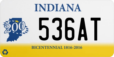 IN license plate 536AT