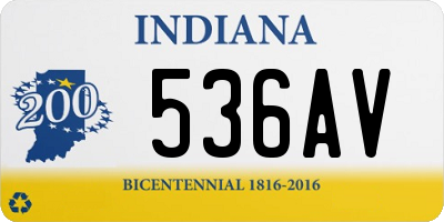 IN license plate 536AV