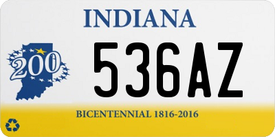 IN license plate 536AZ