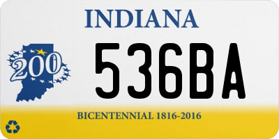 IN license plate 536BA