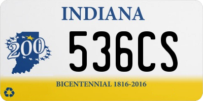 IN license plate 536CS