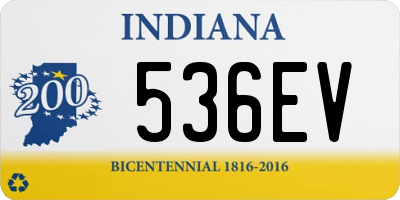 IN license plate 536EV