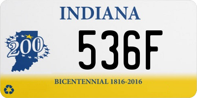 IN license plate 536F