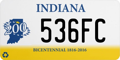 IN license plate 536FC