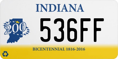 IN license plate 536FF