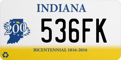 IN license plate 536FK