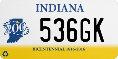 IN license plate 536GK