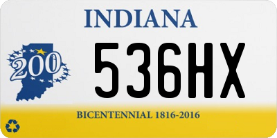 IN license plate 536HX