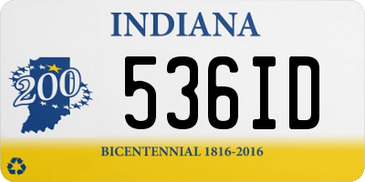 IN license plate 536ID