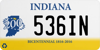 IN license plate 536IN