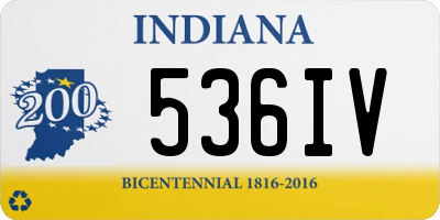 IN license plate 536IV