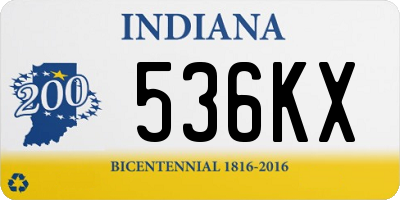 IN license plate 536KX