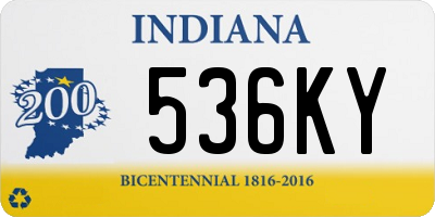 IN license plate 536KY