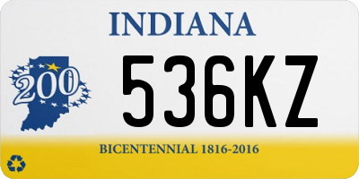 IN license plate 536KZ