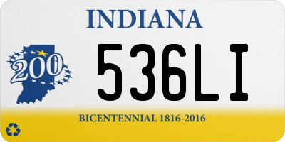 IN license plate 536LI