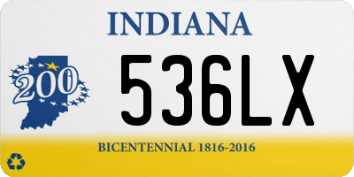 IN license plate 536LX