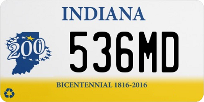 IN license plate 536MD