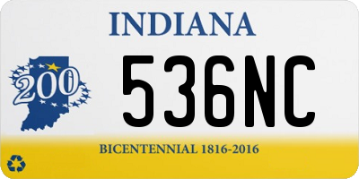 IN license plate 536NC