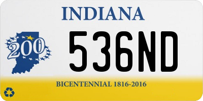 IN license plate 536ND