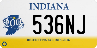 IN license plate 536NJ