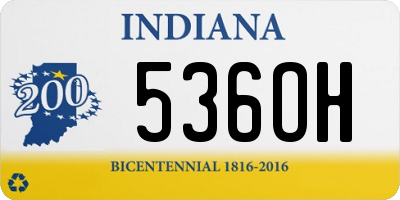 IN license plate 536OH